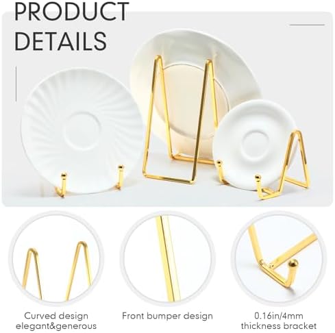 12 Pieces Gold Plate Stand Easel Display, 12 Pieces, 3/4/6 Inch in gold, alternate view 3