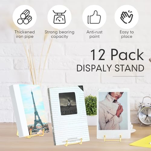 12 Pieces Gold Plate Stand Easel Display, 12 Pieces, 3/4/6 Inch in gold, alternate view 4