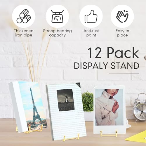 12 Pieces Gold Plate Stand Easel Display, 12 Pieces, 3/4/6 Inch in gold, alternate view 6