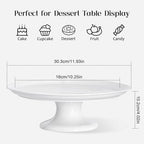 12" Porcelain Cake Stand for 10" Cake, Round Dessert Stand, Display Cupcake Holder for Party, Wedding, Birthday, alternate