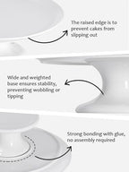 12" Porcelain Cake Stand for 10" Cake, Round Dessert Stand, Display Cupcake Holder for Party, Wedding, Birthday, alternate