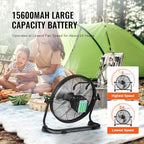 12'' Rechargeable Floor Fan, Portable Quiet Personal Fan for Home or Office, 360 Degree Manual Pivoting Head, alternate view