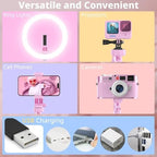 12" Ring Light with 62" Tripod Stand for Content Creation (Pink) in Pink, alternate view 5