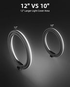 12" Ring Light with 63" extendable Tripod Stand, Selfie RingLight with Phone Holder and Selfie Remote, 2-in-1, alternate view