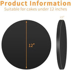 12" Round 1/2" Thick Black Cake Drum, 10‐Pack Cardboard Cake Boards in Black, alternate view 3