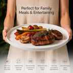 12" Round Serving Platters Set of 3 - White Porcelain Serving Trays for Food, Appetizer, Charcuterie, Snack, alternate view 4
