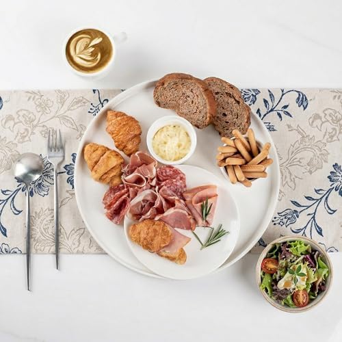12" Round Serving Platters Set of 3 - White Porcelain Serving Trays for Food, Appetizer, Charcuterie, Snack, alternate view 6