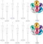 12 Set Balloon Stand Kit - Balloon Sticks With Base for Table Balloon Centerpiece Decorations for Birthday