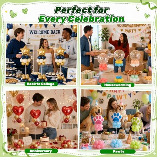 12 Set Balloon Stands for Table Clear 15.75 in Adjustable, alternate view 6