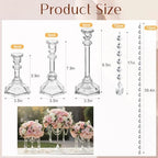 12 Set Glass Flower Stands with 12 Crystal Strings 72 Beads in Clear, alternate view 3