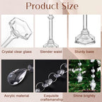 12 Set Glass Flower Stands with 12 Crystal Strings 72 Beads in Clear, alternate view 4