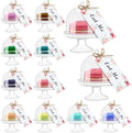 12 Set Plastic Mini Cake Stand with Dome Lid Clear Dessert Tray in Clear, White