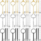 12 Sets 3 Tiered Tray Hardware Kit, Cute, Black, Silver, Gold in Black, Silver, Gold