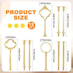 12 Sets 3 Tiered Tray Hardware Kit, Cute, Gold in Gold, alternate view 3