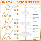 12 Sets 3 Tiered Tray Hardware Kit, Cute, Gold in Gold, alternate view 6