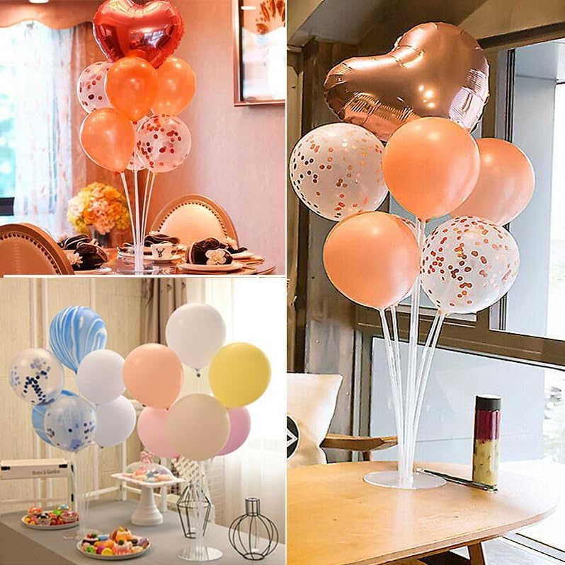 12 Sets Balloon Stand Kit, Balloon Sticks Holder with Base Birthday Wedding Graduation Party Decortaions Table, alternate