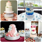 12" Silver Round Metal Pedestal Cake Stand with Rhinestones, Cupcake Stand for Birthday & Baby Shower in Silver, alternate