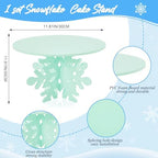 12" Snowflake Frozen Cake Stand Frozen Birthday Party Decorations in Light Green, alternate view 2