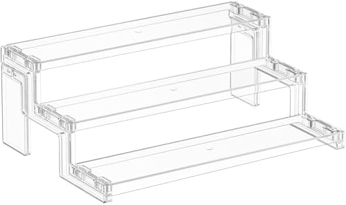 12′′ Spice Rack, Perfume Cologne Stand, Tool-Free Assembly, 1 Pcs in Clear