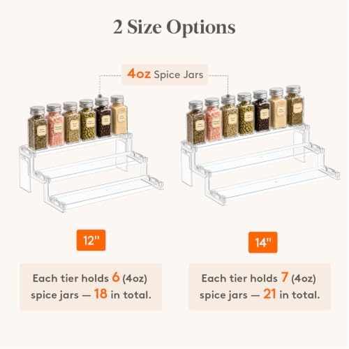 12′′ Spice Rack, Perfume Cologne Stand, Tool-Free Assembly, 1 Pcs in Clear, alternate view 4