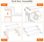 12′′ Spice Rack, Perfume Cologne Stand, Tool-Free Assembly, 1 Pcs in Clear, alternate view 5