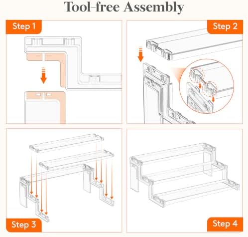12′′ Spice Rack, Perfume Cologne Stand, Tool-Free Assembly, 1 Pcs in Clear, alternate view 5