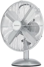 12" Vintage Metal Table Fan 3-Speed Brushed Chrome Finish