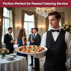 12" White Catering Trays with Clear Dome Lids, 25 Sets Heavy Duty Disposable Serving Platters, 12 Inch Round, alternate view
