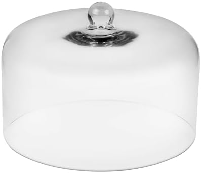 12" Wide Handmade Sturdy Glass Cake Dome, Cake Cover Lid for Cake, Food and Display, Glass Topper For Cake Plate