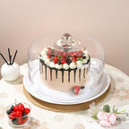 12" Wide Handmade Sturdy Glass Cake Dome, Cake Cover Lid for Cake, Food and Display, Glass Topper For Cake Plate, alternate