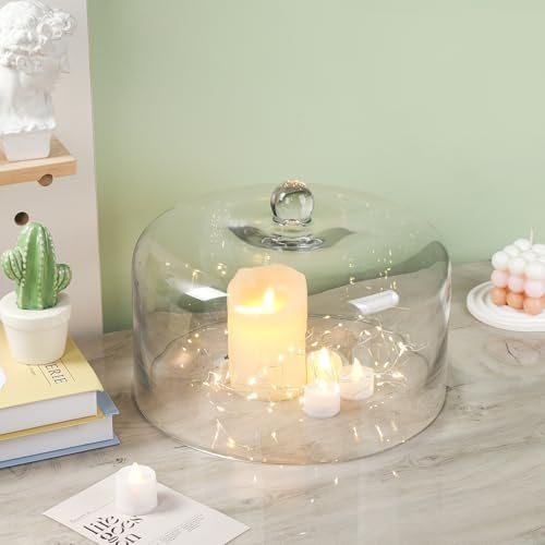 12" Wide Handmade Sturdy Glass Cake Dome, Cake Cover Lid for Cake, Food and Display, Glass Topper For Cake Plate, alternate