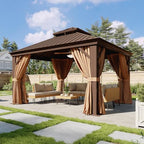 12' X 12' Hardtop Gazebo with Drainage, Aluminum Outdoor Gazebos