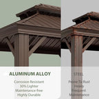 12' X 12' Hardtop Gazebo with Drainage, Aluminum Outdoor Gazebos, alternate view 5