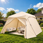 12' x 12' Pop Up Gazebo with 4 Polyester Side Curtains, Instant Canopy, Waterproof & UV Protection, Privacy