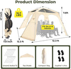 12' x 12' Pop Up Gazebo with 4 Polyester Side Curtains, Instant Canopy, Waterproof & UV Protection, Privacy, alternate view 2
