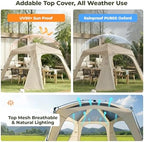 12' x 12' Pop Up Gazebo with 4 Polyester Side Curtains, Instant Canopy, Waterproof & UV Protection, Privacy, alternate view 5