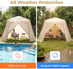 12' x 12' Pop Up Gazebo with 4 Polyester Side Curtains, Instant Canopy, Waterproof & UV Protection, Privacy, alternate view 6