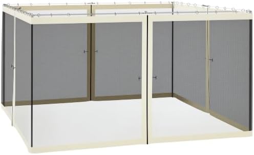 12' x 12' Universal Replacement Mesh Sidewall Netting, Cream