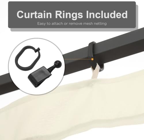 12' x 12' Universal Replacement Mesh Sidewall Netting, Cream, alternate view 5