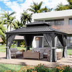 12' X 14' Hardtop Gazebo with Drainage, Aluminum Outdoor Gazebos