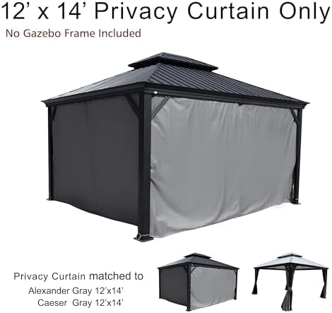 12' x 14' Outdoor Gazebo Privacy Curtain Sidewall, alternate view 7