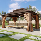 12' X 16' Hardtop Gazebo with Drainage, Aluminum Outdoor Gazebos