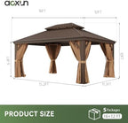 12' X 16' Hardtop Gazebo with Drainage, Aluminum Outdoor Gazebos, alternate view 2