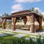12' X 20' Hardtop Gazebo with Drainage, Aluminum Outdoor Gazebos