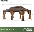 12' X 20' Hardtop Gazebo with Drainage, Aluminum Outdoor Gazebos, alternate view 2