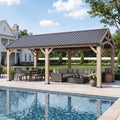 12' x 20' Hardtop Wood Gazebo with Galvanized Steel Gable Roof