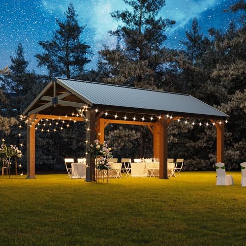 12' x 20' Hardtop Wood Gazebo with Galvanized Steel Gable Roof, alternate view 2