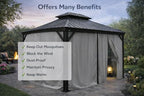 12' x 20' Outdoor Gazebo Privacy Curtain Sidewall, alternate view 5