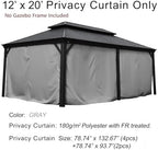 12' x 20' Outdoor Gazebo Privacy Curtain Sidewall, alternate view 6