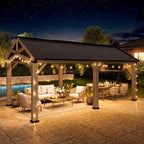 12' x 24' Hardtop Wood Gazebo with Galvanized Steel Gable Roof, alternate view 2